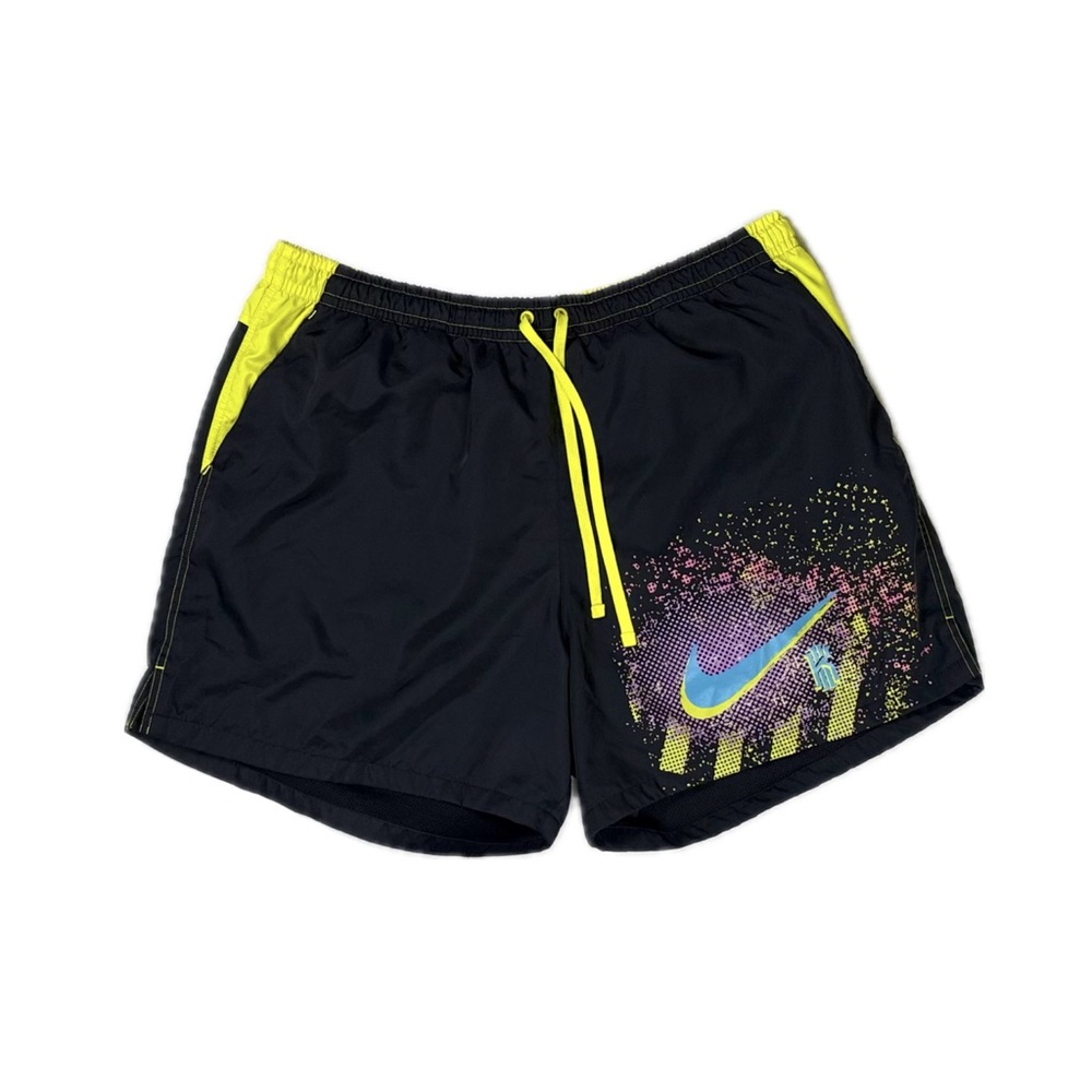 Nike Kyrie Irving bright yellow blue black athletic basketball shorts mens 3XL